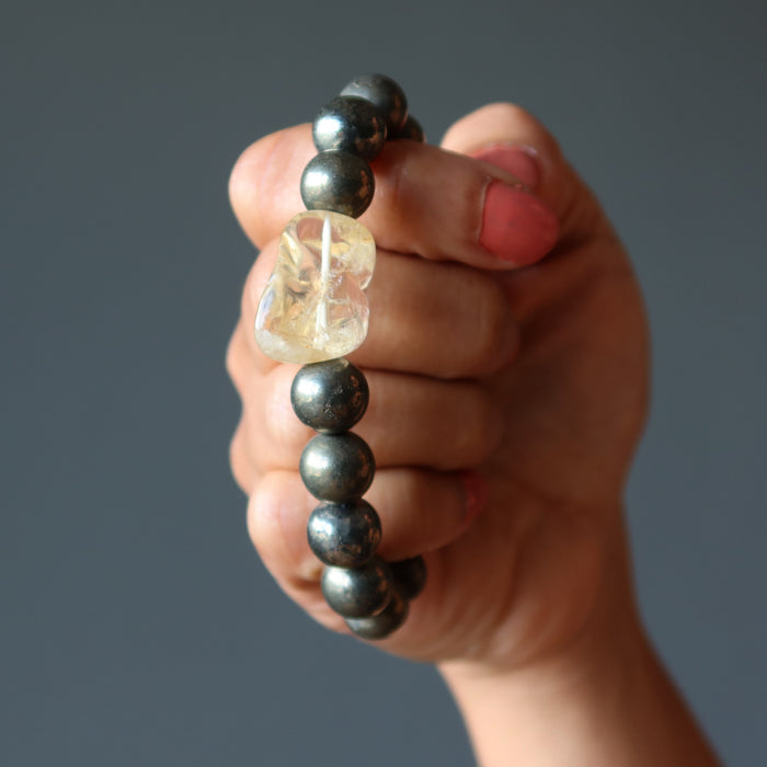 citrine and pyrite bracelet