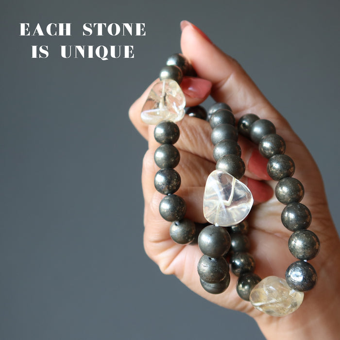 citrine and pyrite bracelets