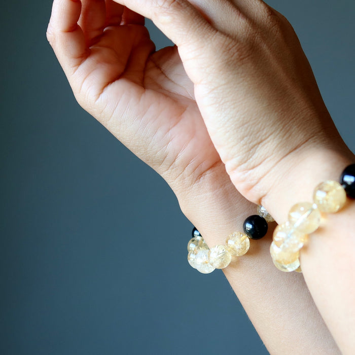 citrine rainbow obsidian bracelet