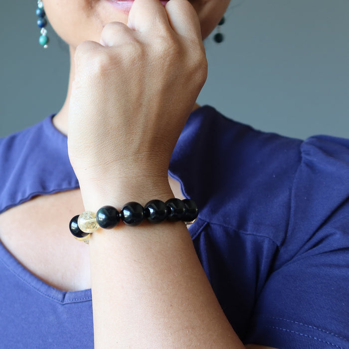 citrine rainbow obsidian bracelet