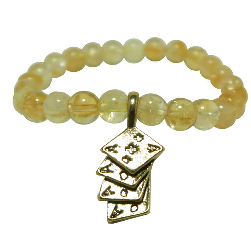 citrine bracelet with four aces charm