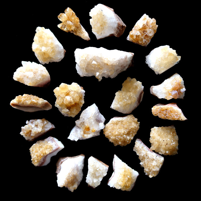 Citrine Cluster Bundle of 21 Yellow Cabochon Crystals