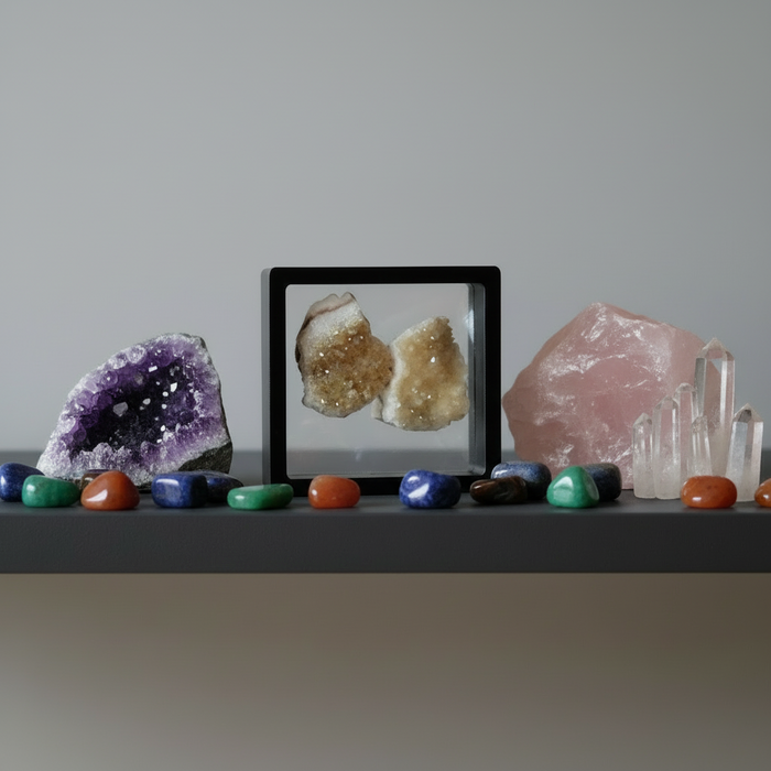 Citrine Cluster Pair Live Long and Prosper Crystals