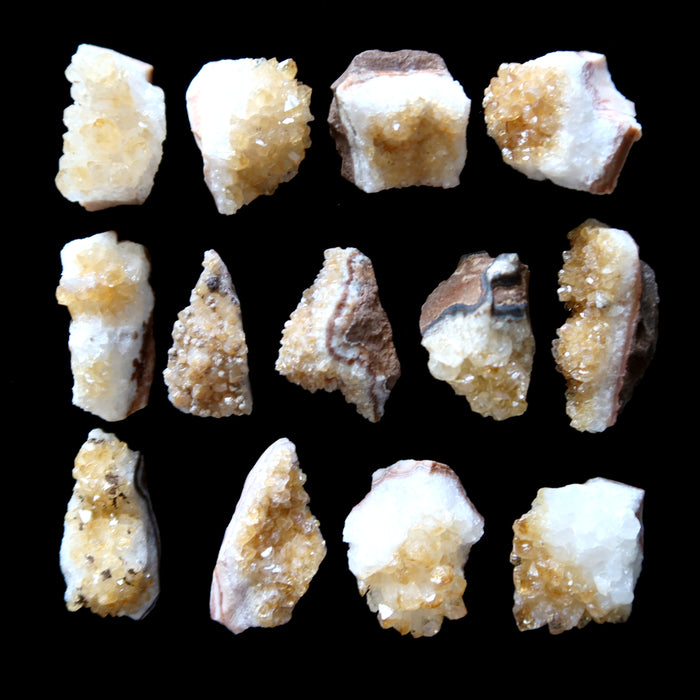 Citrine Cluster Bundle of 12 Yellow Cabochon Crystals