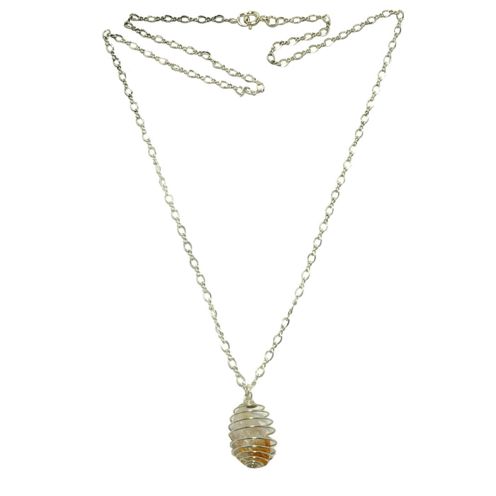 Citrine Necklace Sunny Money Cage Raw Point Sterling Silver