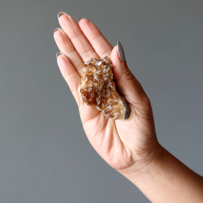 Citrine Cluster Bundle of 6 Brown Sugar Yellow Gemstones