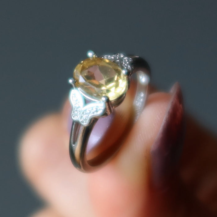 faceted citrine ring