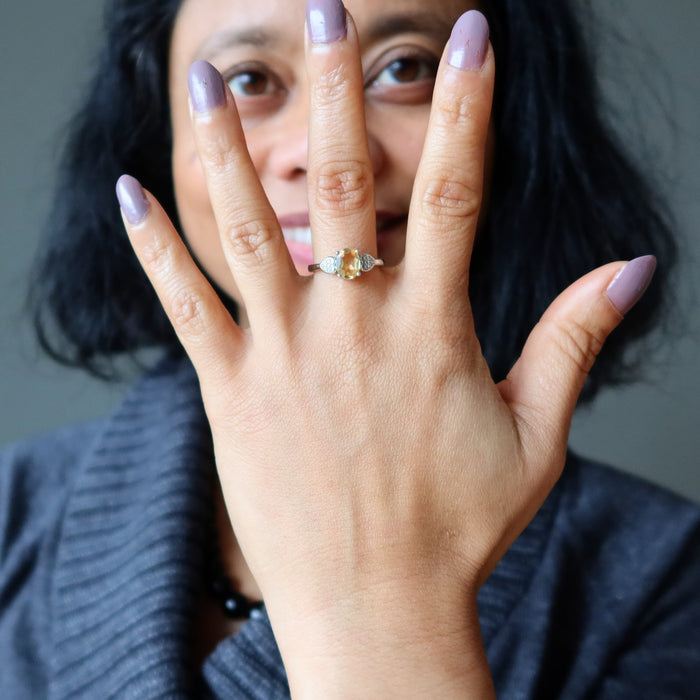 faceted citrine ring