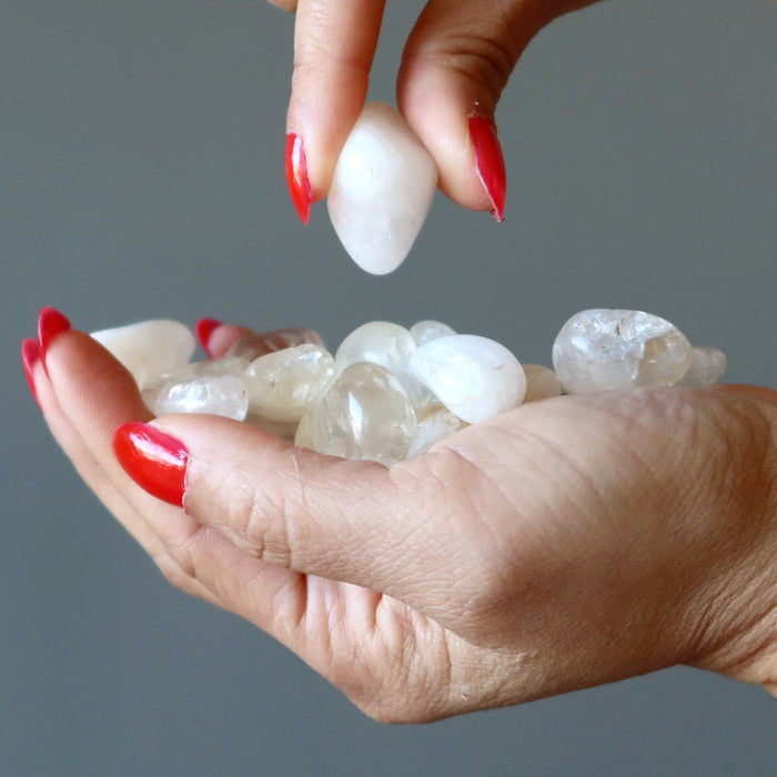 Citrine Tumbled Stone Set 38 Morning Glow Light Yellow Gems