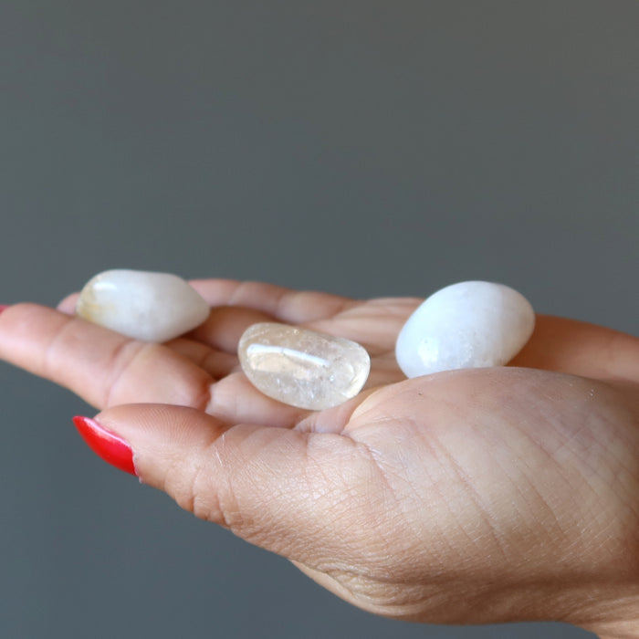 Citrine Tumbled Stone Set 38 Morning Glow Light Yellow Gems