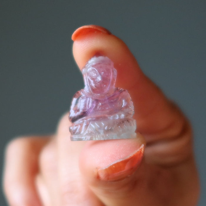 Spiritual Set: Buddha & Crown Chakra Stones on Selenite Charger