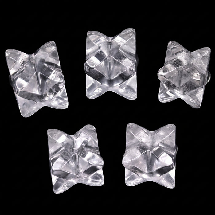 Clear Quartz Merkaba Set of 5 Sacred Star Clarity