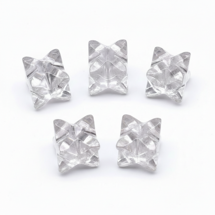 Clear Quartz Merkaba Set of 5 Sacred Star Clarity