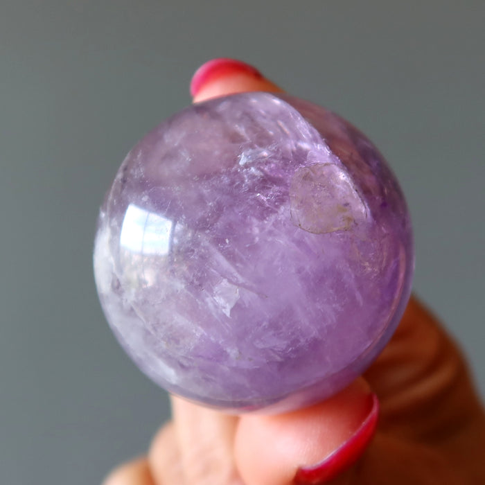 Crystal Sphere Set Amethyst Smoky Quartz Purple Black Balls