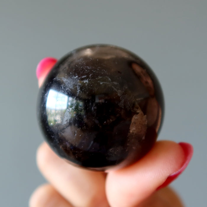 Crystal Sphere Set Amethyst Smoky Quartz Purple Black Balls