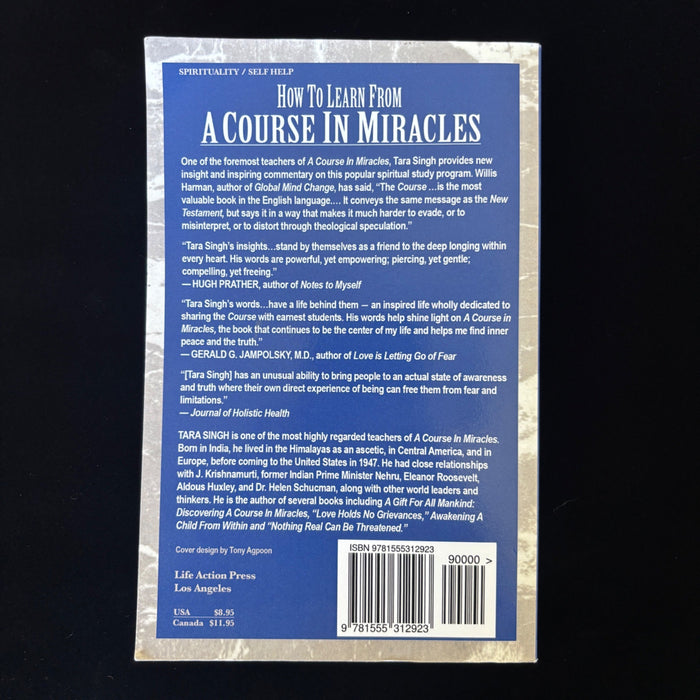 How to Learn From A Course in Miracles Tara Singh Book