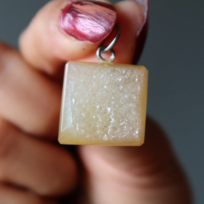 agate druzy quartz pendant