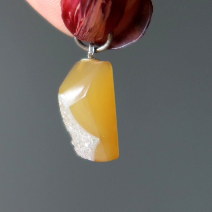 agate druzy quartz pendant