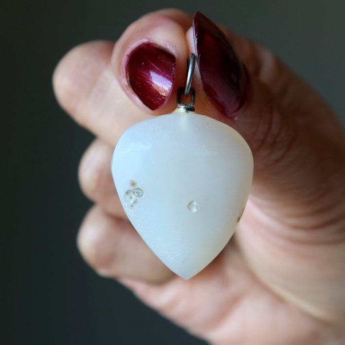 white druzy quartz agate drop pendant