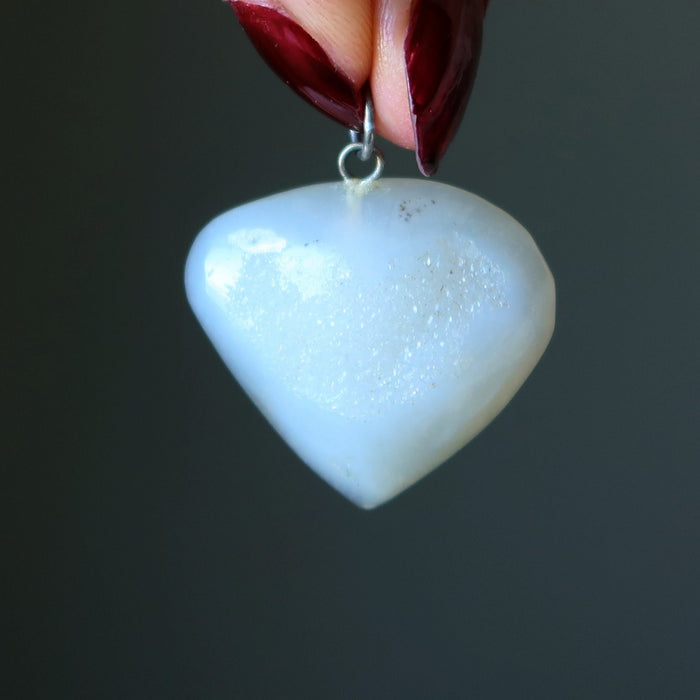 white druzy quartz agate drop pendant