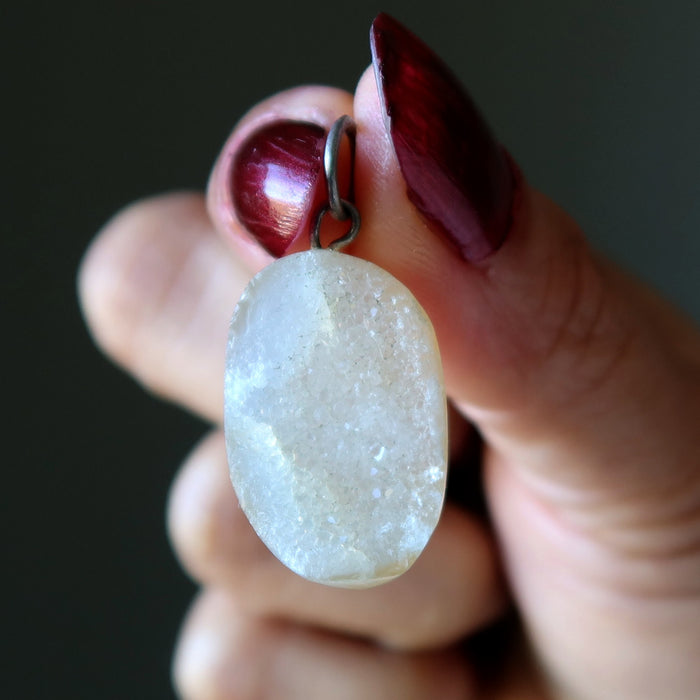 druzy quartz agate pendant