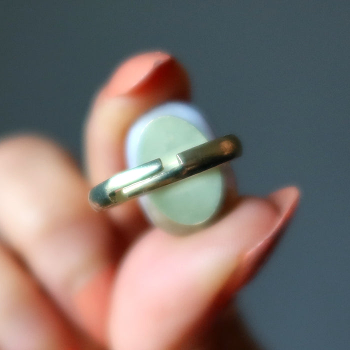 Druzy Quartz Ring Sparkling Strong Style Agate on Gold Size 8-9