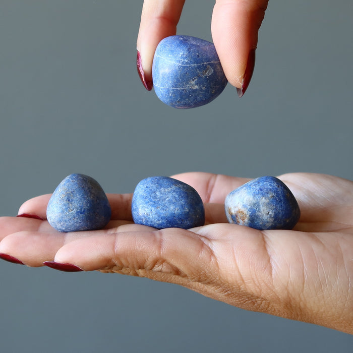 dumortierite tumbled stones