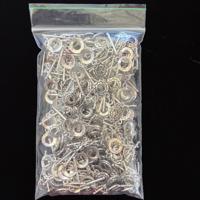 Bulk Round Toggle Clasps Silver Tone Jewelry Making Lot