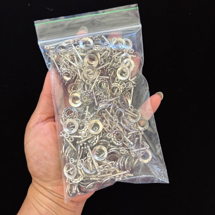 Bulk Round Toggle Clasps Silver Tone Jewelry Making Lot