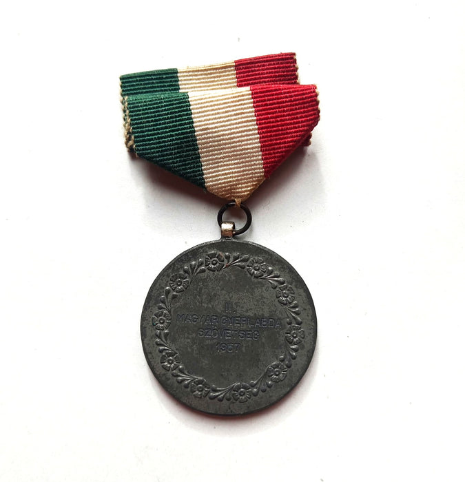 1967 Hungarian Field Hockey Championship Medal Vintage with National Ribbon