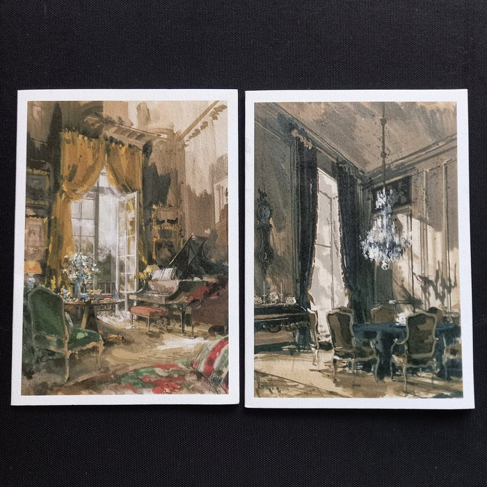 Greeting Card Set: 2 Jeremiah Goodman Interior Art Prints Beistegui Guidi 2010