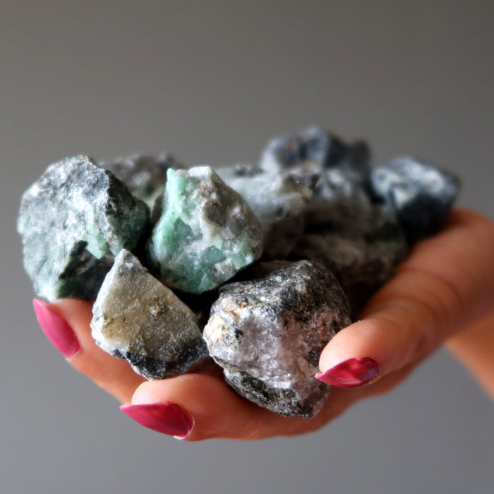 Emerald Raw Bundle of 15 Lucky Green Gemstones