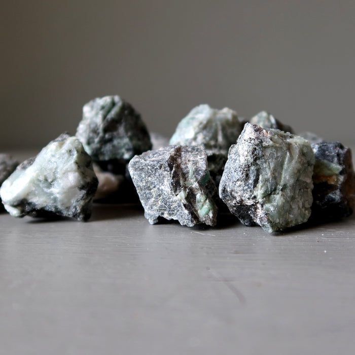 Emerald Raw Bundle of 15 Lucky Green Gemstones
