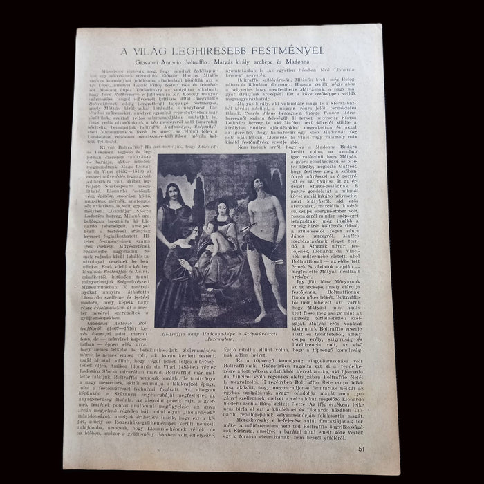 Vintage Ephemera 1930 Madonna and Child Jesus Virgin Mary Giovanni Boltraffio Art Page