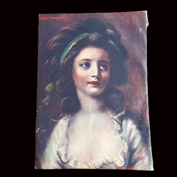 Vintage Ephemera 1930 Countess Potocka Portrait by Kucharsky & Puzzles Page