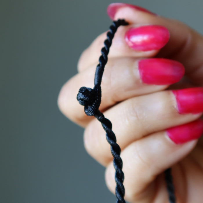 Fabric Cord Sleek Style Satin-Finished Black Nylon Twist