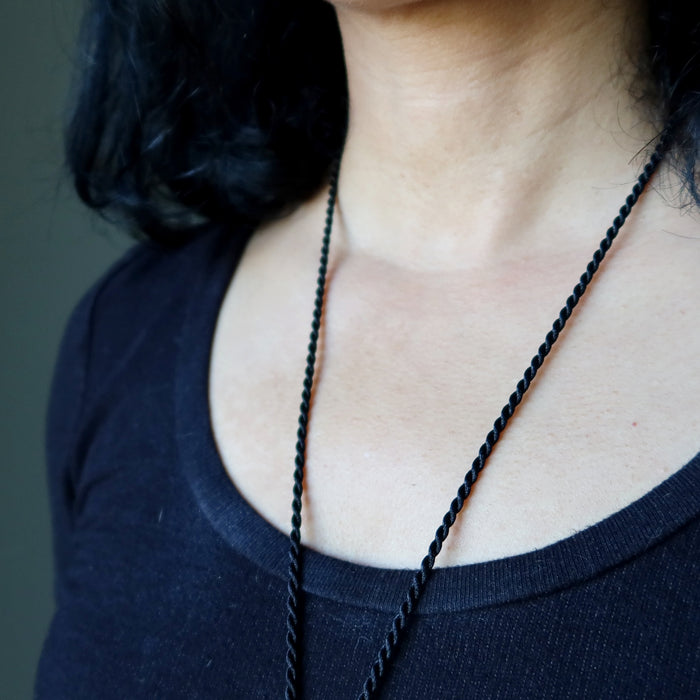 Fabric Cord Sleek Style Satin-Finished Black Nylon Twist