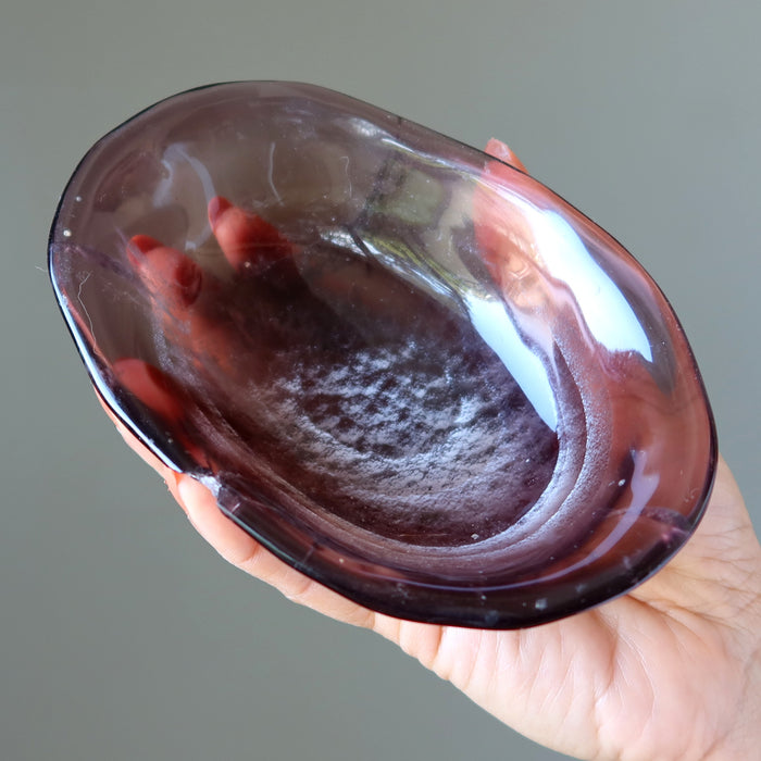 Fluorite Charger Purple Crystal Display Bowl Wounded Warrior