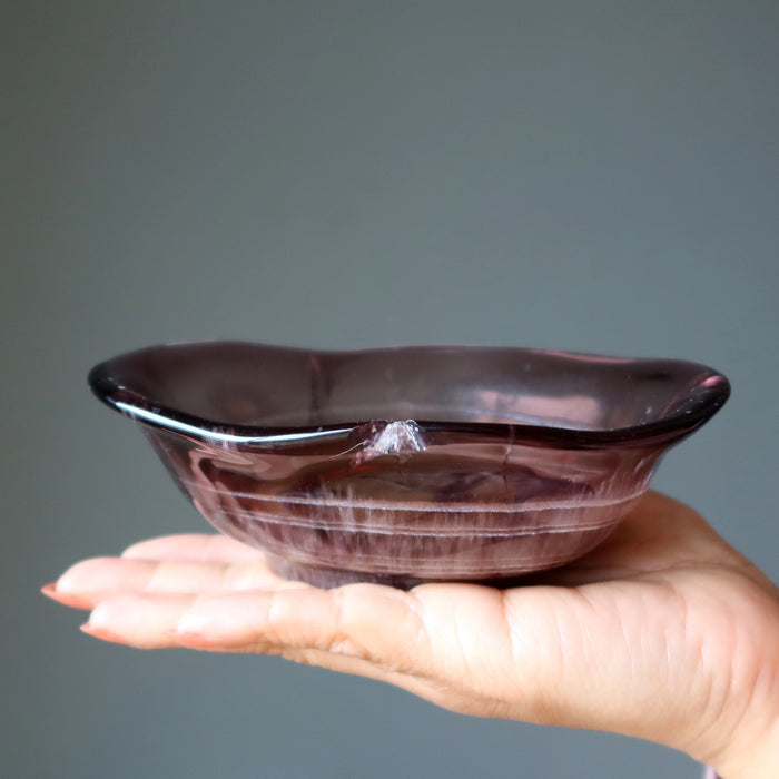 Fluorite Charger Purple Crystal Display Bowl Wounded Warrior