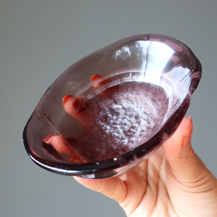 Fluorite Charger Purple Crystal Display Bowl Wounded Warrior