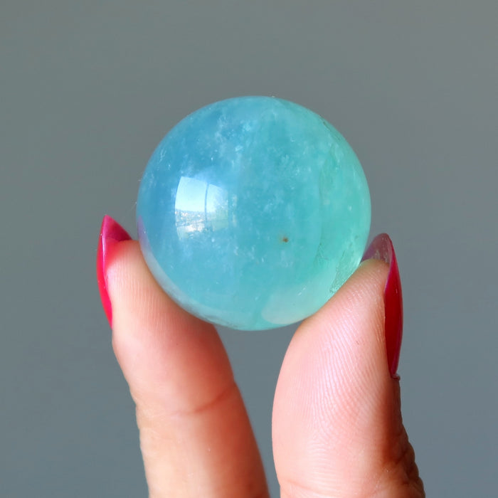 Fluorite Sphere Green Blue Genius Glossy Gazing Crystal Ball