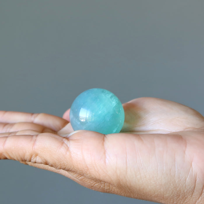 Fluorite Sphere Green Blue Genius Glossy Gazing Crystal Ball