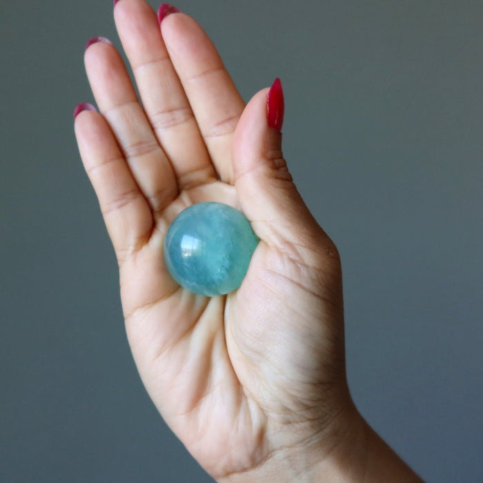 Fluorite Sphere Green Blue Genius Glossy Gazing Crystal Ball
