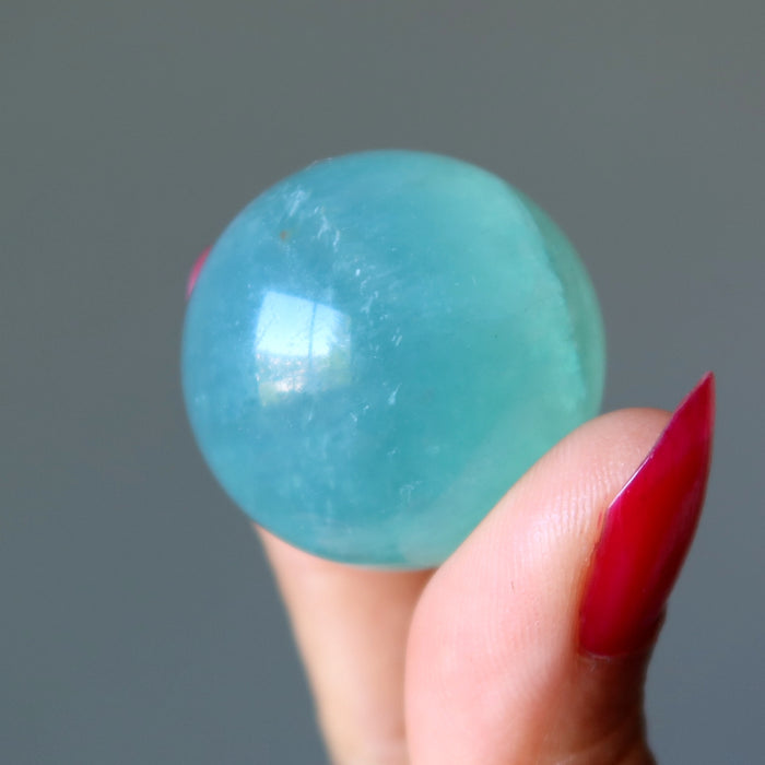 Fluorite Sphere Green Blue Genius Glossy Gazing Crystal Ball