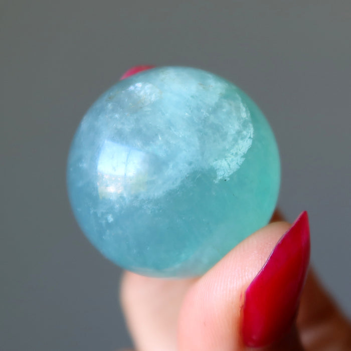 Fluorite Sphere Green Blue Genius Glossy Gazing Crystal Ball