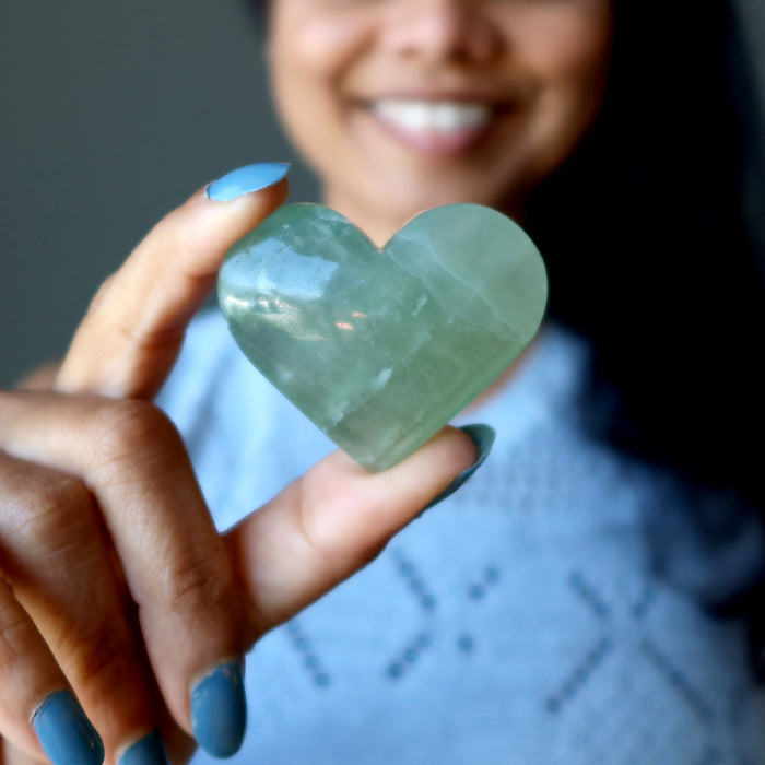 green fluorite heart