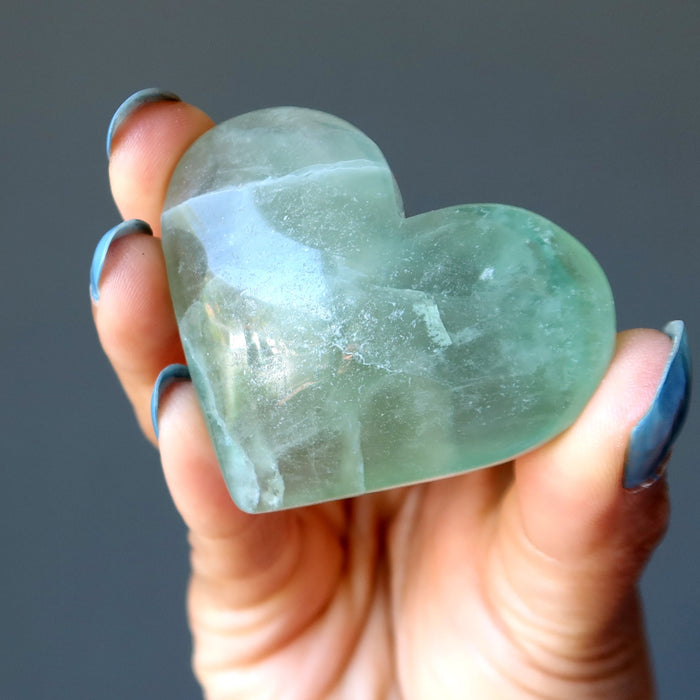 green fluorite heart