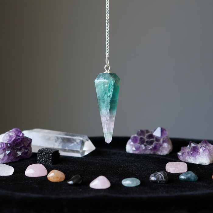 Fluorite Pendulum Purple Green Focus Crystal