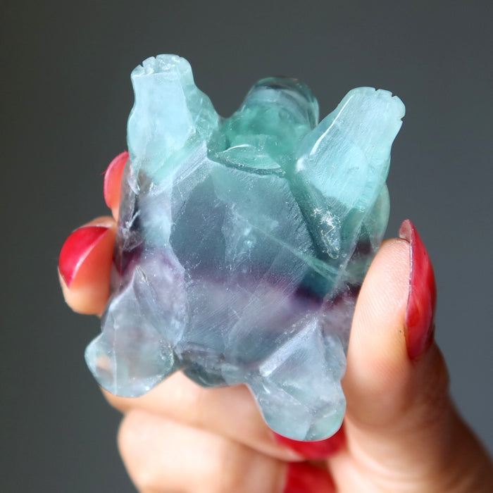 rainbow fluorite turtle figurine