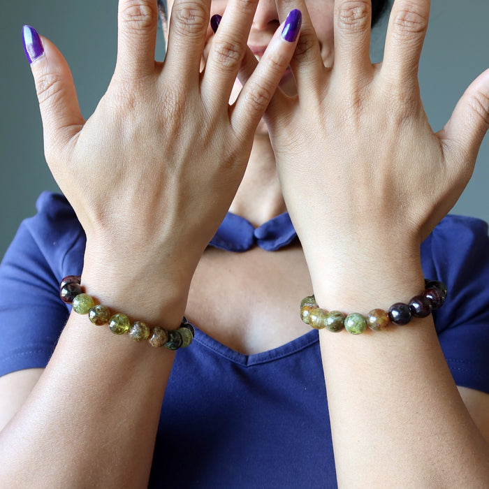 red and green garnet bracelet